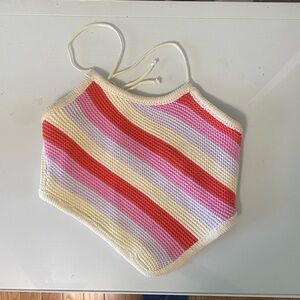 Crochet top with open back